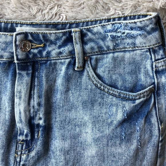 PACSUN Denim Mini Skirt Raw Hem - Picture 4 of 9